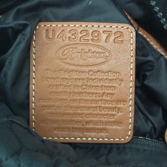 Brighton Heart to Heart Quilted Black Tote Bag Purse. *MISSING SHOULDER STRAP - Picture 7 of 7